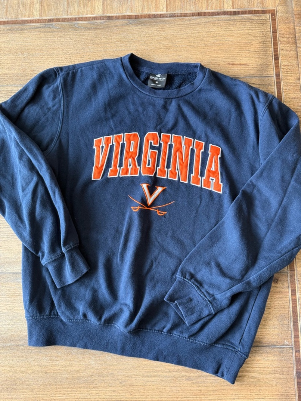 UVA Crewneck Sweatshirt - Navy with Orange Lettering